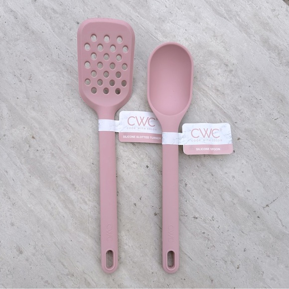 CWC Cooking Utensils Silicone Slotted Turner and Spoon NWT - Picture 1 of 3